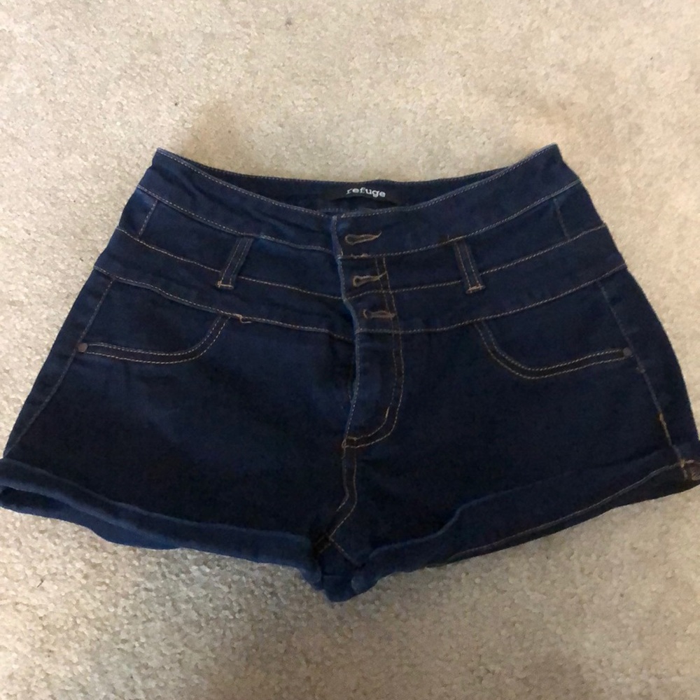 Refuge dark jean shorts